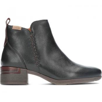 Botines de Mujer Pikolinos Málaga W6W-8950 Negro con tacón medio, de piel, con cremallera