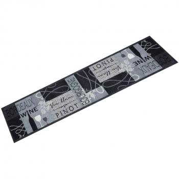Alfombra lavable de terciopelo gris vino 60x300 cm