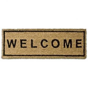 Felpudo de Coco Antideslizante Bienvenido 75 x 25 cm - Relaxdays