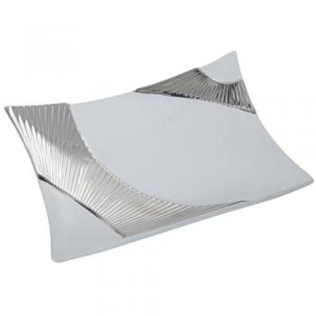Centro de Mesa Blanco Plateado Cerámica 9 x 33 x 24 cm
