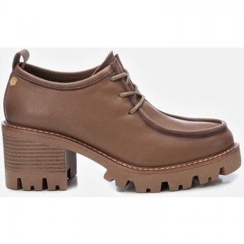 Carmela Mujer Zapatos de Cordones 160997 Piel Marrón Taupe Altura Tacón 7cm Mocasines