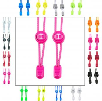 Funny Tree® Speed-Locks. Cordones elásticos con Cierre rápido. Cordones de Goma Reflectantes | Confort y distribución de presión óptimo | Alta Seguridad | Sistema de Atado rápido | Lock Laces