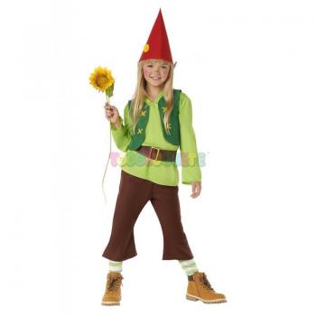 Disfraz de Enanito del Bosque Verde para Niños con Detalles Kimokawaii