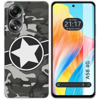 Funda de Silicona Camuflaje 02 para Oppo A58 4G con Diseño Gráfico