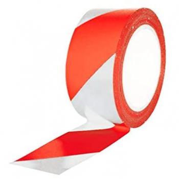 Cinta de señalización no adhesiva roja y blanca 300 m x 75 mm Q-Connect