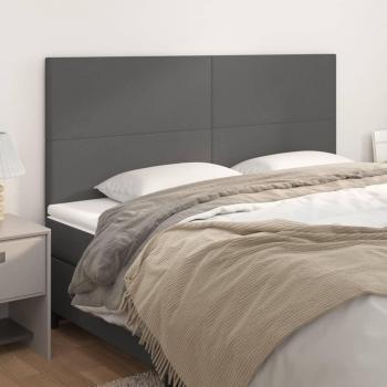 Cabeceros de cuero sintético gris vidaXL, 4 unidades, dimensiones 80x5x78/88 cm