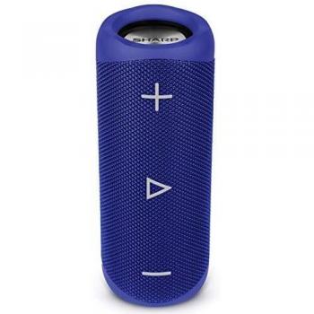 Sharp GX-BT280 - Altavoz Bluetooth Portátil de 20W con Bajos Profundos, Micrófono Integrado y Asistente de Voz, Resistente al Agua IP56, Azul
