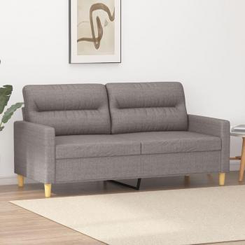 Sofá de 2 plazas en tela Tortorora 140 cm, color gris taupé