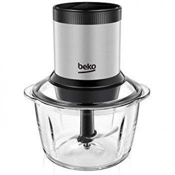 BEKO CHG7402X Picadora, 400 W, 1 Liter, Vidrio, Negro, Acero Inoxidable, Transparente