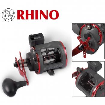 Rhino Trolling Multi rollo con cuerda contador 430 LH/izquierda mano de acabado