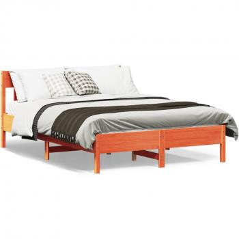 Cama sin colchón Cera marrón 120x190 cm en madera de pino