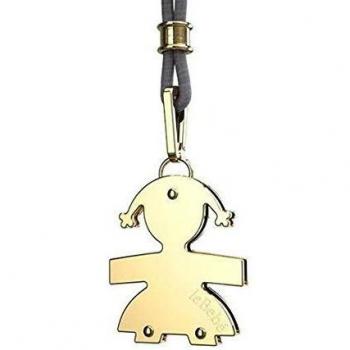 LBB007 - Colgante Lebebé Cuccioli en oro amarillo de 9 Kt. con la silueta de una niña. Altura 1,40 cm y ancho de 1,20 cm.