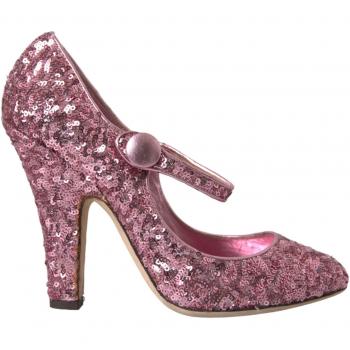 Dolce & Gabbana Pink Sequin Mary Jane High Heels Pumps EU39/US8.5