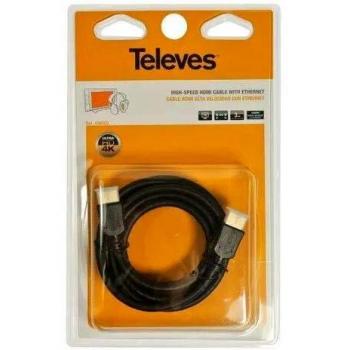 Cable HDMI M-M 3m Televes 4K Tipo A Negro