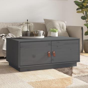 Mesa de centro de madera maciza de pino 80x50x35 cm en color blanco, gris y marrón miel - Mesita de salón o comedor auxiliar, mesa de café vidaXL