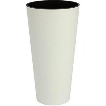 Maceta Tubus Slim 27L - Diseño Delgado - Resistente a la Intemperie - Color Blanco