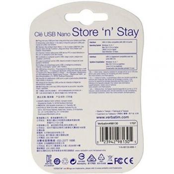 Verbatim 98130 32GB Store n Stay NANO USB 2.0 Drive - Black