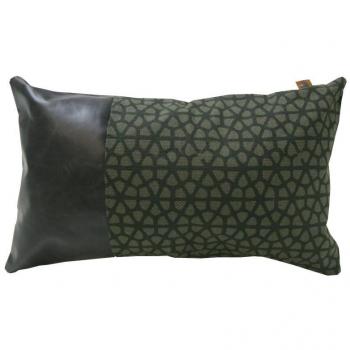 Overseas Almohada Batik 50x30 cm verde oliva