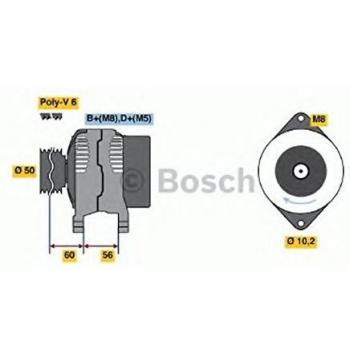 Alternador Bosch 120A 14V para OPEL Frontera A, Vectra A y Astra F