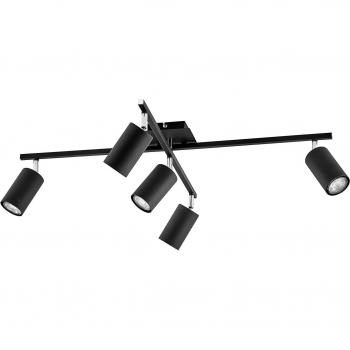 Plafón de techo moderno Lindby Joffrey, 5 luces, color negro, hecho de aluminio, compatible con bombillas GU10, ideal para salón y comedor