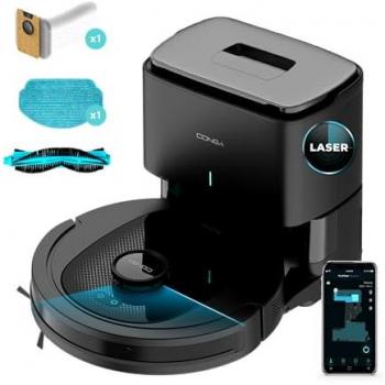 Cecotec Conga 7490 Ultimate Home X-Treme Robot Aspirador con base de autovaciado 4 en 1, 3000 Pa, 120 minutos de autonomía, navegación láser, limpieza 4 en 1