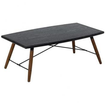 Mesa de Centro Oslo Negra y Natural de Madera MDF y Hierro 109,5 x 60 x 40,5 cm