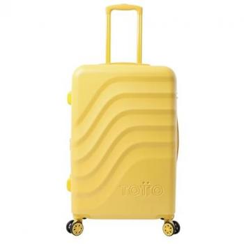 Maleta Rígida Mediana TOTTO Bazy+ M Super Lemon, 43.5 x 69 x 26 cm, Capacidad 64 L, Expandible, Resistencia a Impactos, Ruedas 360º,