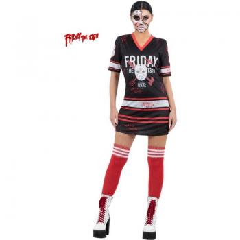 Disfraz de Viernes 13 negro y rojo para mujer de Smiffy's