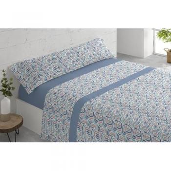 Juego de Sábanas Tres Piezas Arc Azul - Calidad Extrasuave, Antipilling, para Cama de 90cm, 105cm, 135cm y 150cm