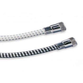 TATAY Manguera de Ducha Loop Reforzado, 2M, Flexo de PVC, Rosca Universal G 1/2, Gris Blanco