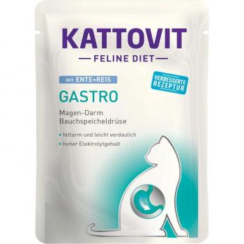 Kattovit Gastro 24 x 85g Pouches Cat Food - Economy Pack - Duck & Rice