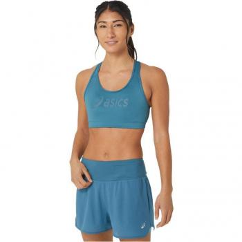 Sujetador deportivo Asics Core Logo Mujer Gloomy Sea - Top deportivo para mujer, color azul, con soporte y ajuste cómodo, ideal para actividades físicas