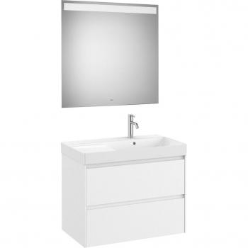 Conjunto de baño Roca Ona con mueble, lavabo y espejo LED