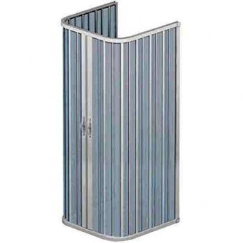 Mampara de ducha de PVC Idralite modelo Ariete 100x100 cm con apertura central, altura 185 cm