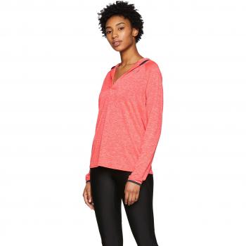Under Armour Tech Ls Hoody-Twist Camisa de Manga Larga, Mujer, Rojo, L