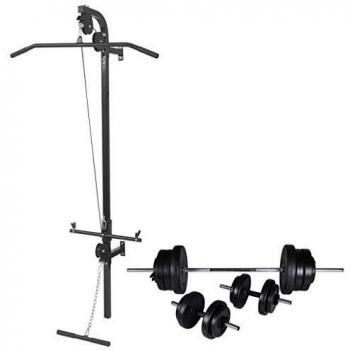 vidaXL Máquina Musculación Barra Mancuerna 60,5kg Pesa Ejercicio Entrenamiento