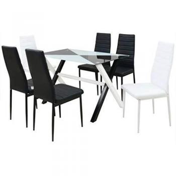 vidaXL Conjunto de Comedor 7 Piezas Cuero Sintético Mobiliario para Casa Hogar
