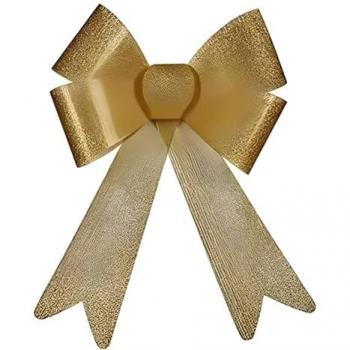 Adorno Navideño Lazo Dorado PVC 23 x 3 x 30 cm - Pack 24 Unidades