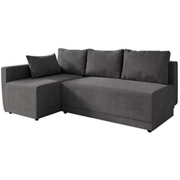 Sofá rinconero Columbus 149, con función de descanso, caja de ropa de cama, dimensiones 210 x 85 x 135 cm