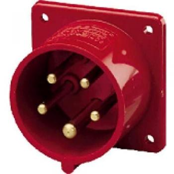 Mennekes 16A CEE Mounted Plug, 5-Pin, 6-Hour, 400V, IP44