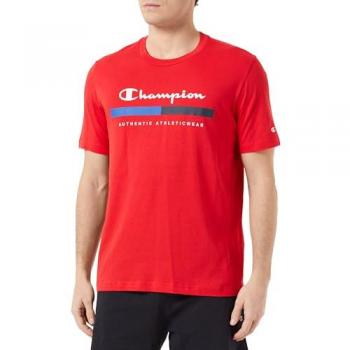 Camiseta Champion Crewneck T-Shirt Rojo Hombre 219735-RS011, Manga Corta, Talla S, Gráfico Auténtico de Gran Logo