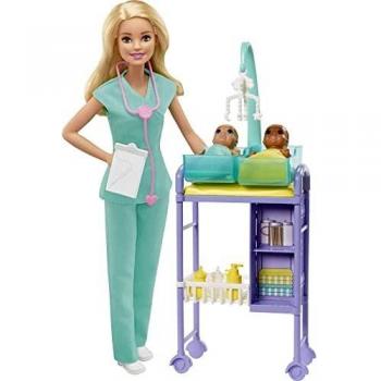 Barbie Pediatrician Playset with Blonde Doll and Two Babies