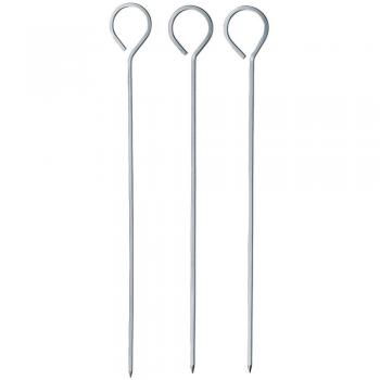 kela pincho shashlik brochetas para Barbacoa, Acero Inoxidable, Plata, 25 cm, Juego de 6