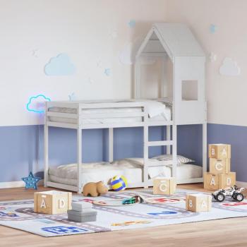Techo de cama infantil madera maciza pino blanco 55x84x132 cm Vidaxl Blanco