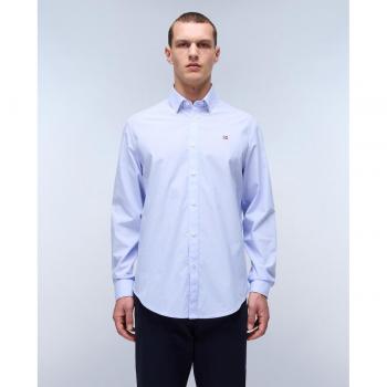 Camisa fil-a-fil de hombre Napapijri G-Graie 1 regular lisa en color azul