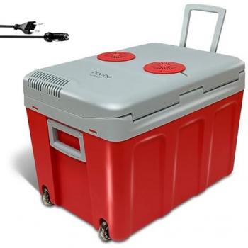 Nevera Portátil Eléctrica 40L Briebe, Enfría y Calienta, 12V/220V, Bajo Consumo, Rojo