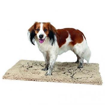 Microfiber Estera de retención de suciedad para perro, 100 × 70 cm, beis