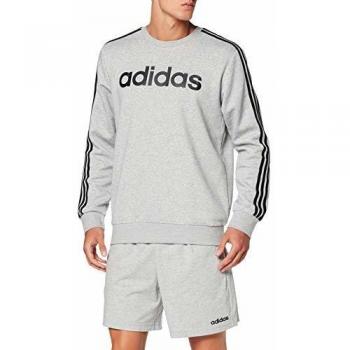 adidas E 3S Crew FL Sweatshirt, Hombre, Medium Grey Heather, S