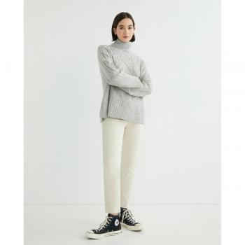 Pantalón recto de cintura alta Only Emily Beige para Mujer