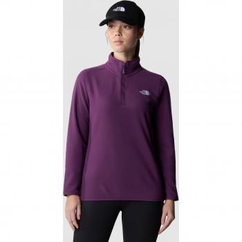 Forro polar de mujer The North Face 100 Glacier 1/4 Zip lila oscuro - L